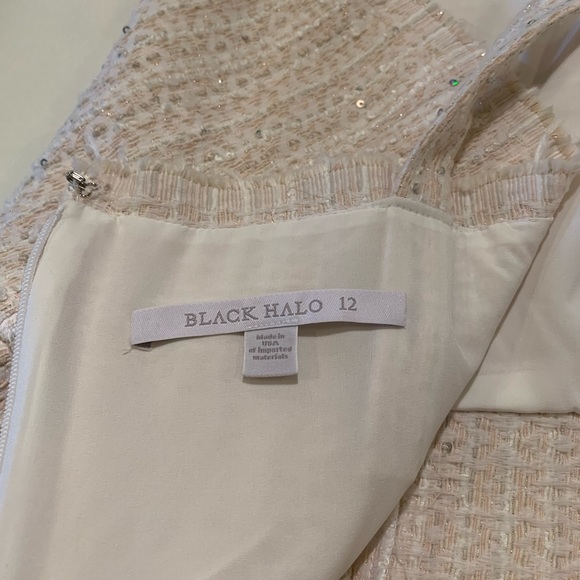 NWOT Black Halo Jumpsuit White/ beige sparkles 12 - Picture 12 of 16